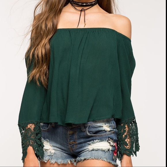 Tops - Crochet Off Shoulder Top